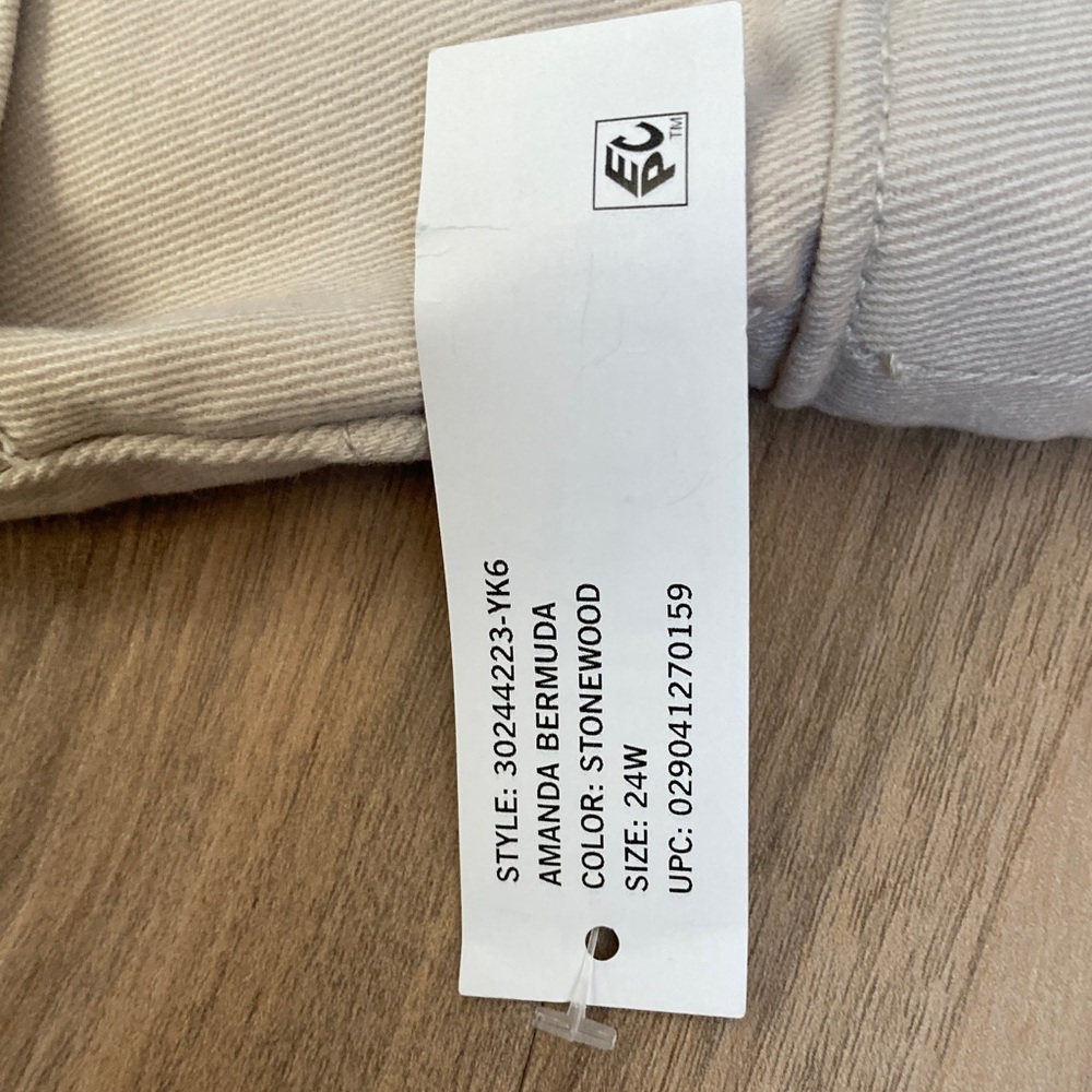 Gloria Vanderbilt stonewood jean Bermuda short flawless stretch classic rise 24W - Picture 5 of 15